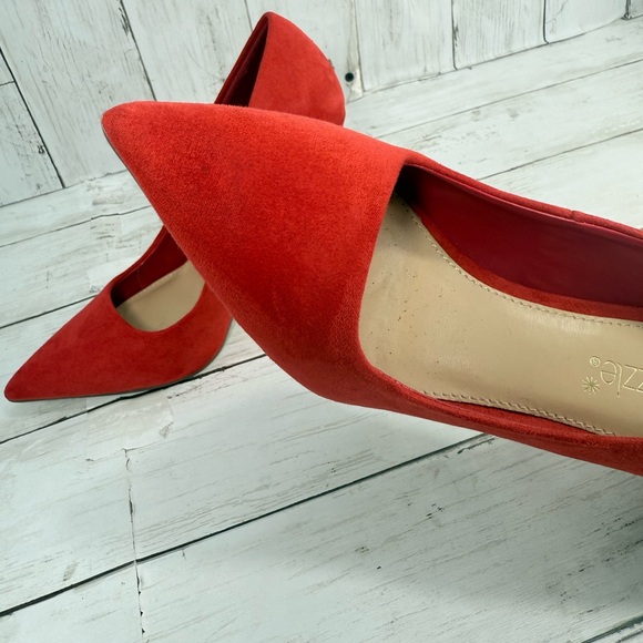 Women's Giselle Shoedazzle, Faux Suede, red Stiletto High Heels Size 7 - Picture 6 of 13